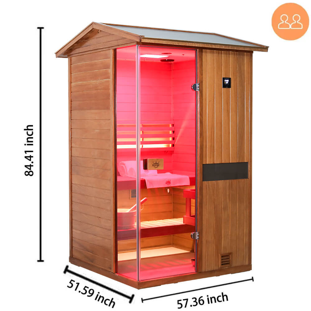 2-Person Outdoor Negative-Ion Steam Sauna | Air Purification & Mid-Infrared Therapy | HKXSC 702VT