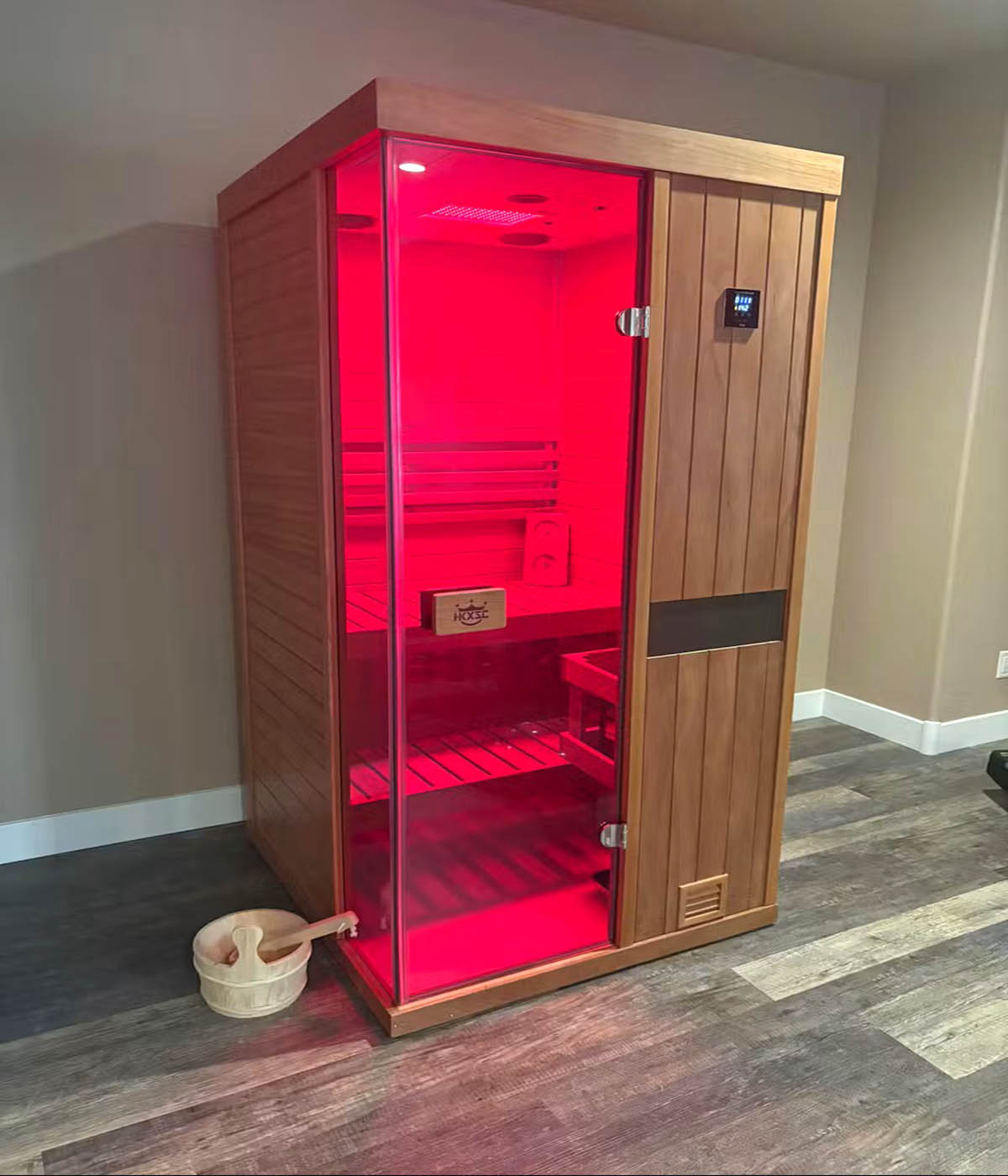 Multi-Person Indoor Steam Sauna House for Relaxation Therapy, Easy Assembly Pre-Cut Wood Panels, Sauna Accessories Including Floor Mat & Dust Cover