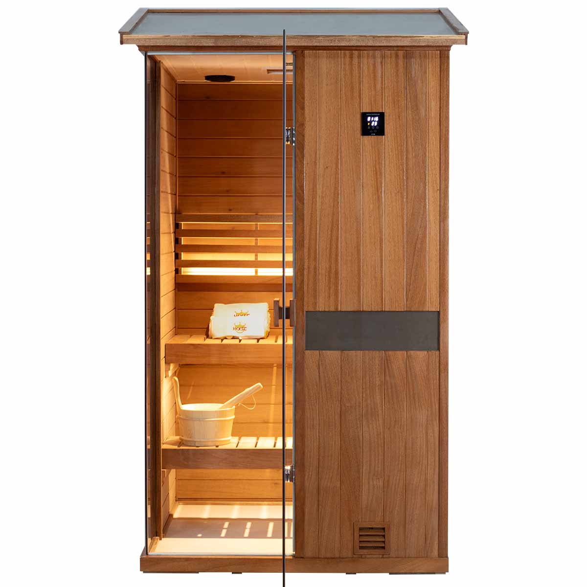 Aurora Outdoor Luxury Wood Steam Sauna - 1 Person | Model 701VT