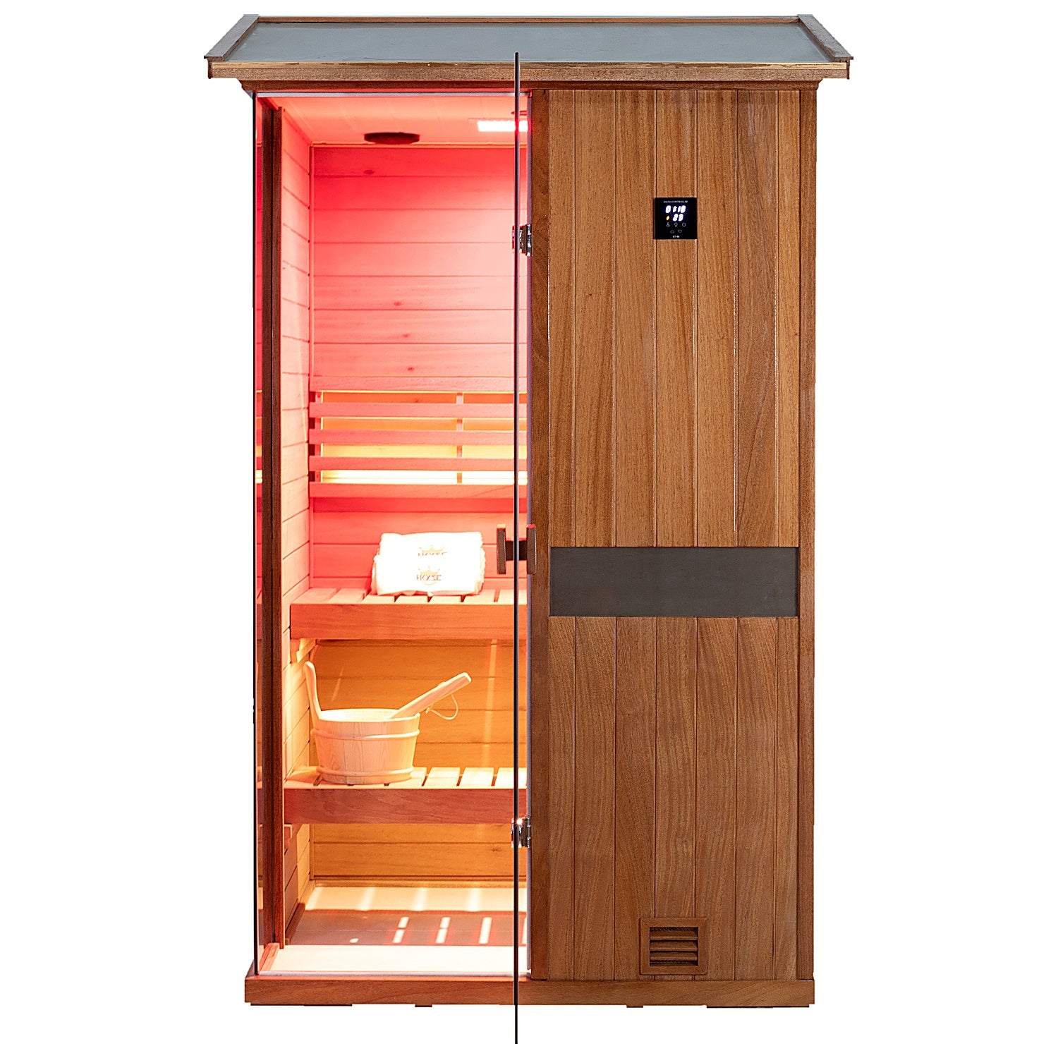 Aurora Outdoor Luxury Wood Steam Sauna - 1 Person