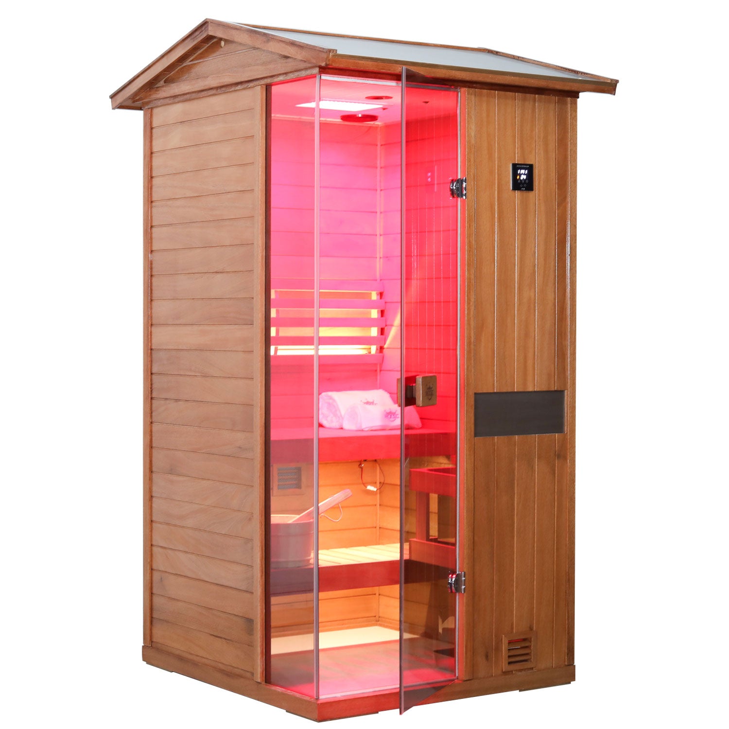 Aurora Outdoor Luxury Wood Steam Sauna - 1 Person | Model 701VT