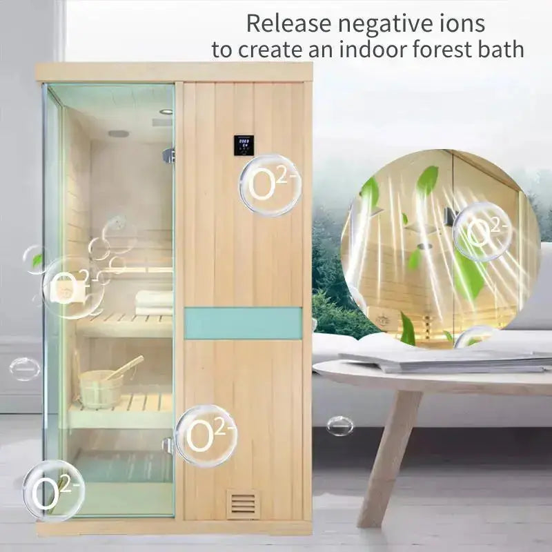 HKXSC 702SH 2 Person Indoor Steam Sauna | Fresh Air | Hemlock HKXSC-SAUNA