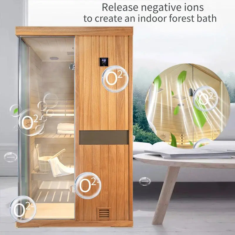 HKXSC 702ST 1-2 Person Steam Sauna | Resistant to pests | Mahogany | Negative Ion HKXSC-SAUNA
