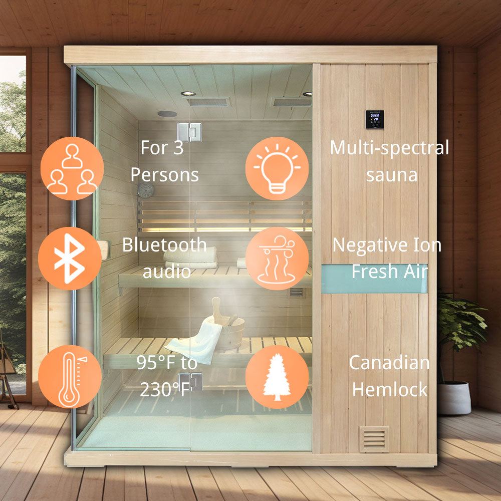 Calm Indoor Steam Sauna - 3 Person