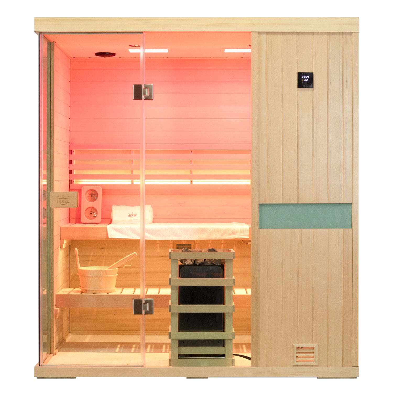 Indoor home steam sauna, natural hemlock, relax muscles and relieve stress