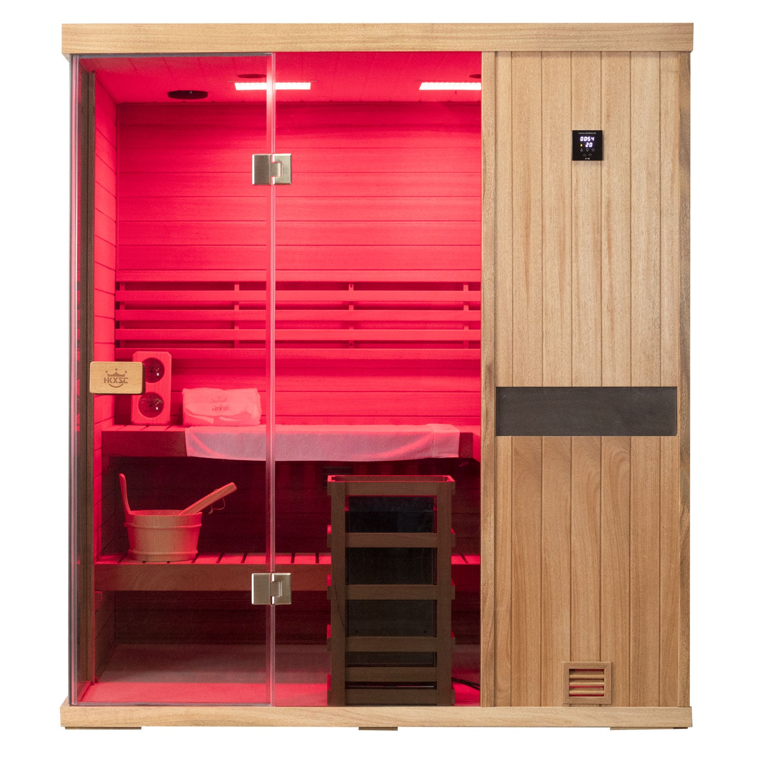 Home four-person indoor mahogany steam sauna, natural logs, healthy and environmentally friendly without peculiar smell