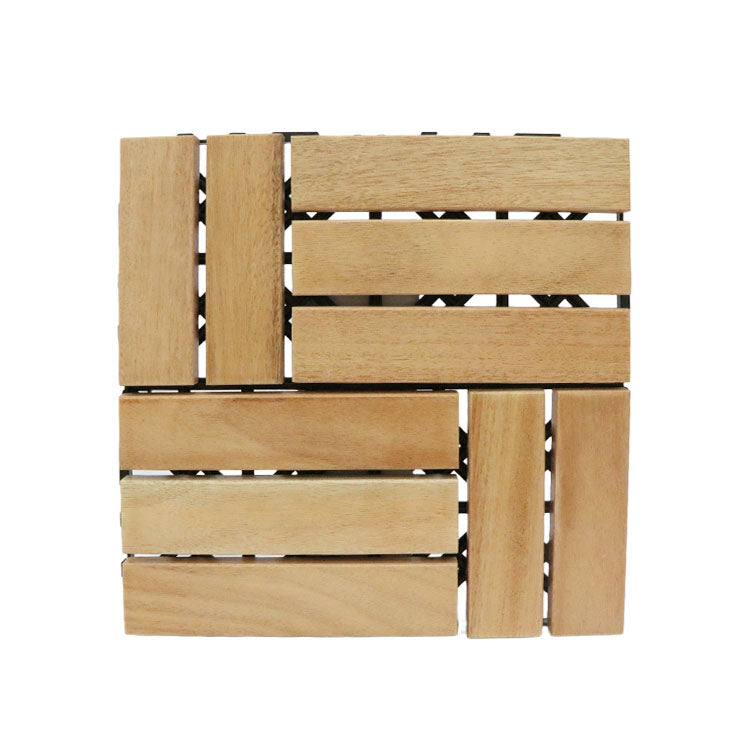 Wood Interlocking Flooring Tiles (Set of 10)