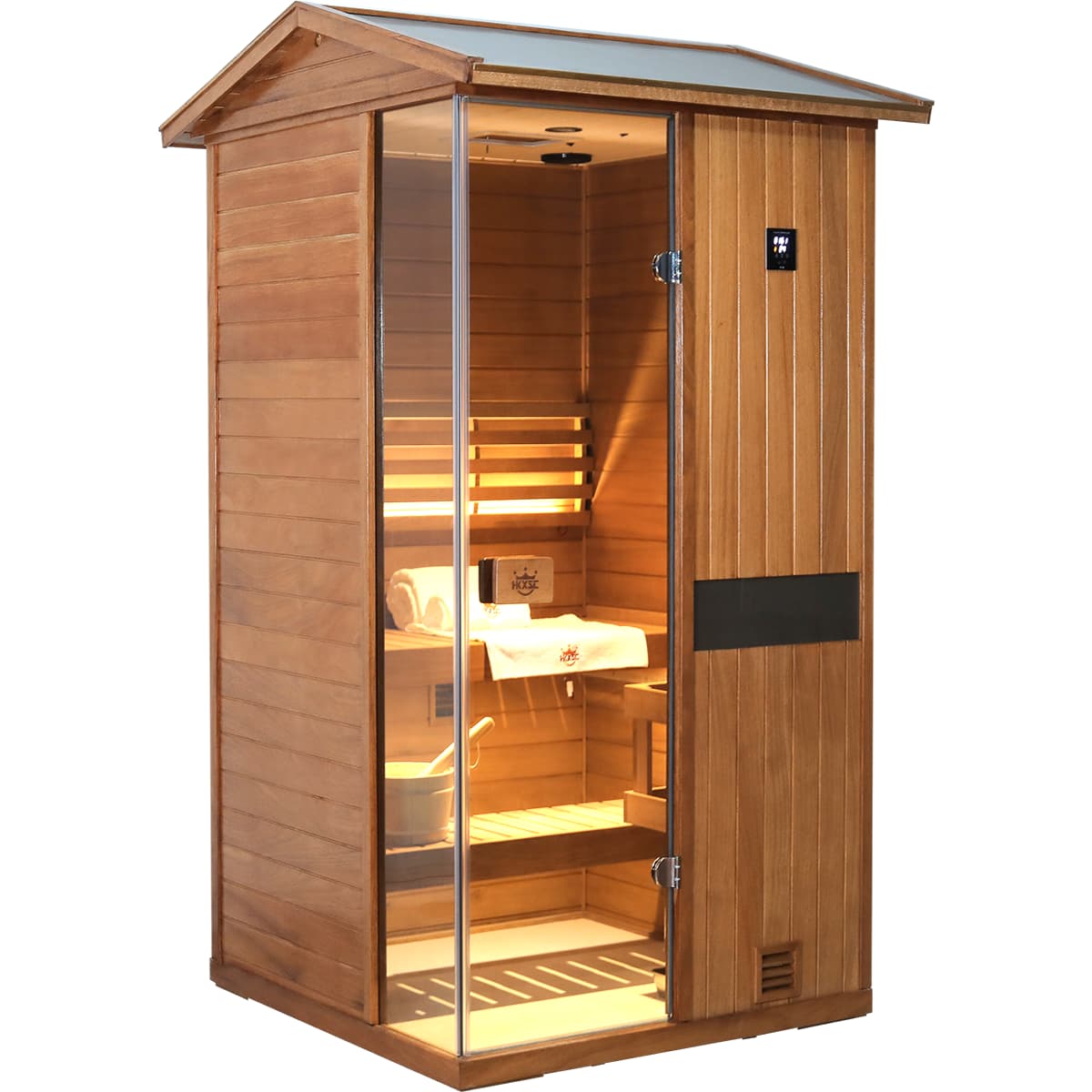HKXSC 701VT 1 Person Outdoor Steam Sauna | affordable | New Upgraded HKXSC-SAUNA