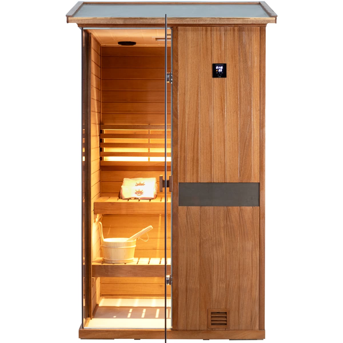 HKXSC 701VT 1 Person Outdoor Steam Sauna | affordable | New Upgraded HKXSC-SAUNA
