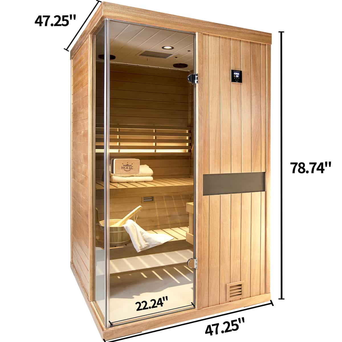 HKXSC 702ST 2 Person Indoor Steam Sauna | affordable | New Upgraded HKXSC-SAUNA