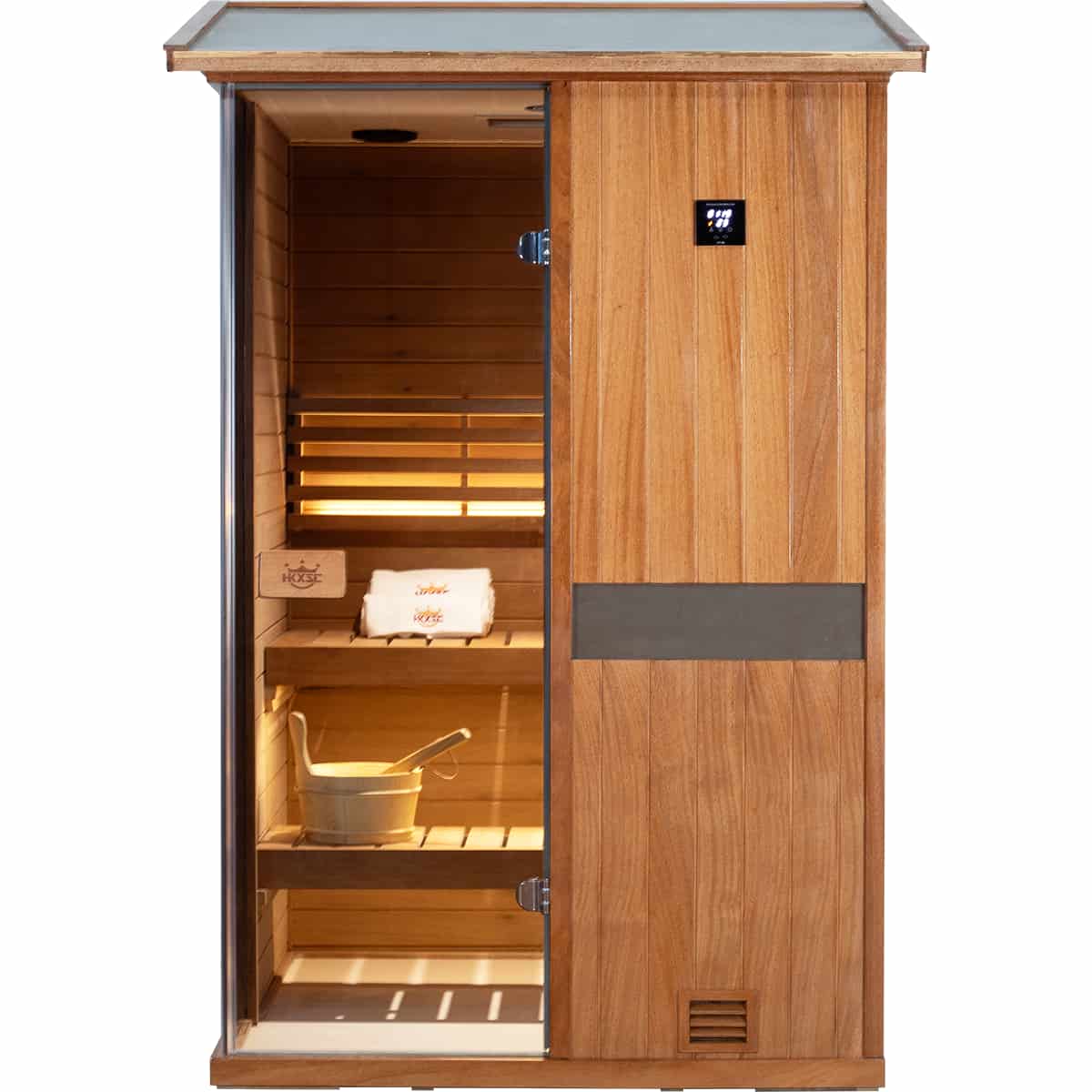 HKXSC 702VT 2 Person Outdoor Steam Sauna | affordable | New Upgraded HKXSC-SAUNA