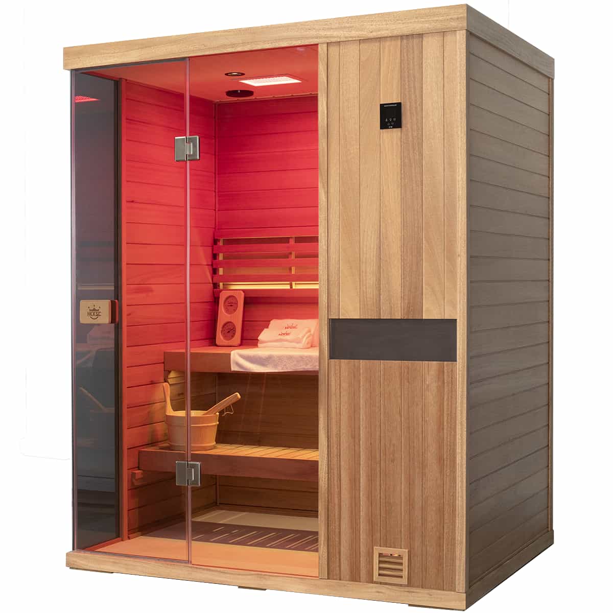 HKXSC 703ST New Upgraded Mahogany 2-3 Person Steam Sauna |  Waterproof | Pest proof HKXSC-SAUNA