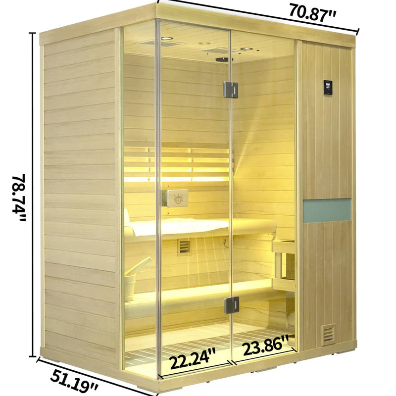 HKXSC 3 Person Steam Sauna All Dimensions Home Sauna Hemlock Luxurious Indoor Sauna Best Sauna for Sale