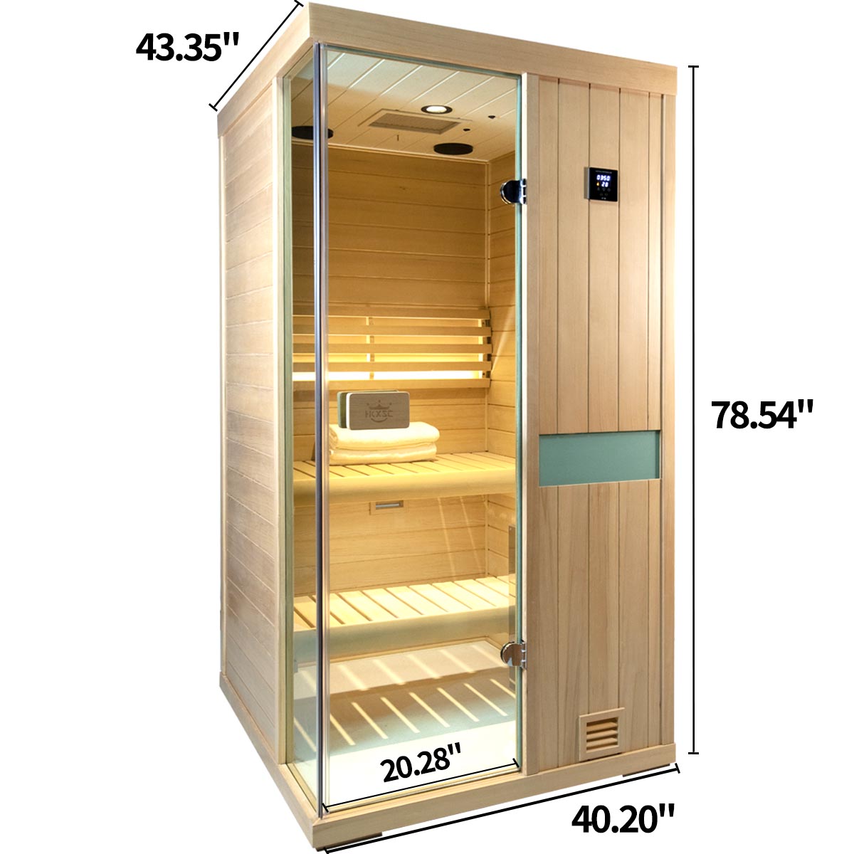 HKXSC_701SH_1_Person_Negative_Ion_Steam_Sauna Hemlock Wood Steam Sauna Indoor Sauna for Sale Near Me