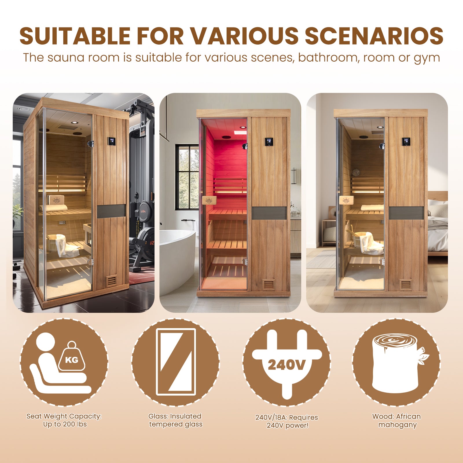 HKXSC 701ST 1 Person Indoor Steam Sauna Negative Ion Home Sauna Best Backyard Sauna Near Me for Sale