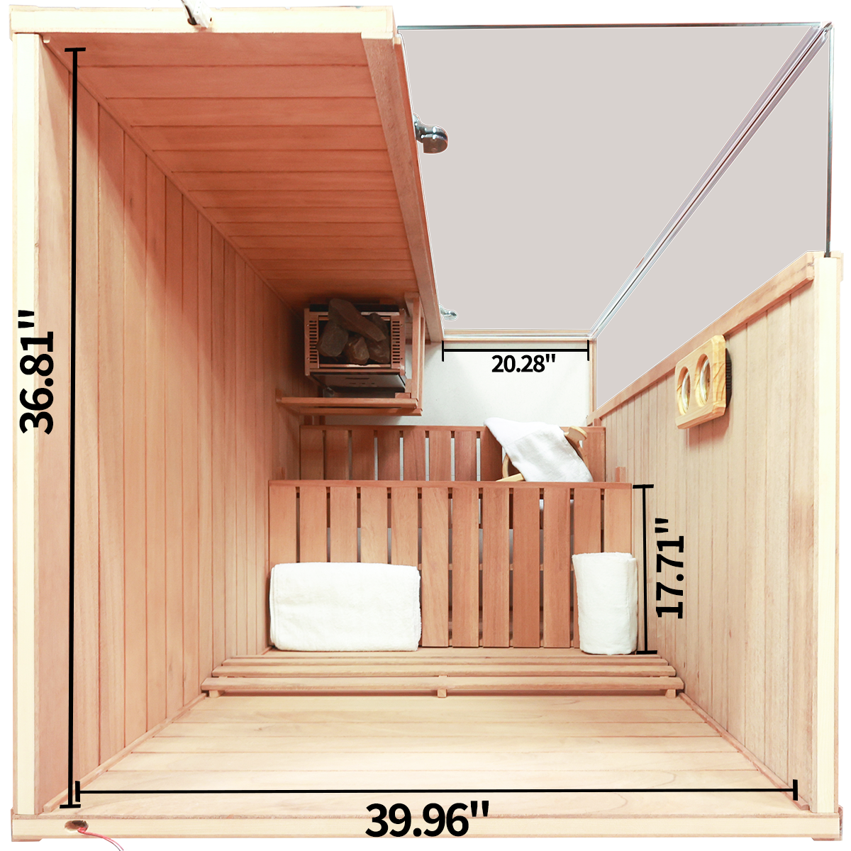 model 701ST internal dimensions Indoor one person steam sauna