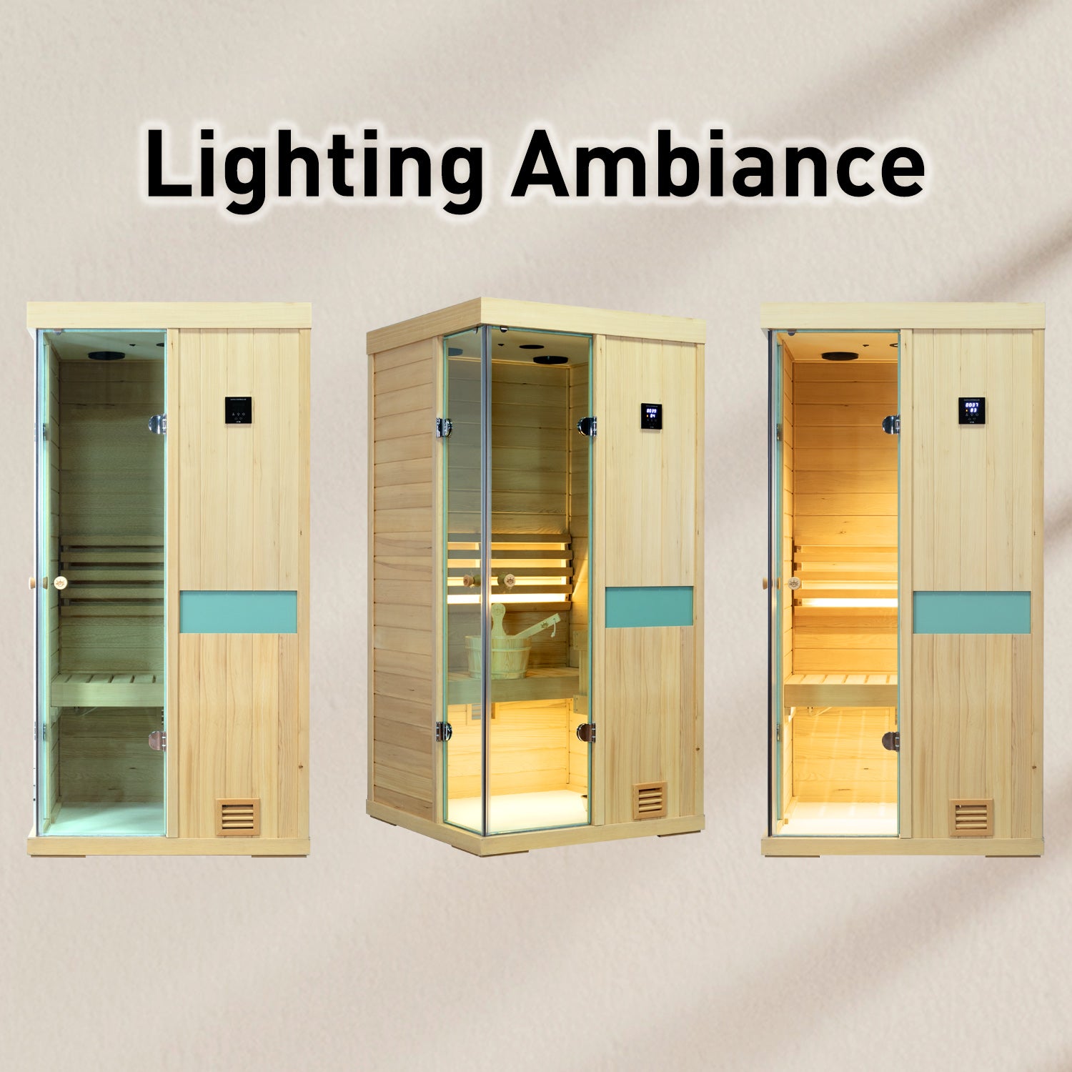 Indoor therapeutic sauna room light, gentle ambient lighting for body relaxation