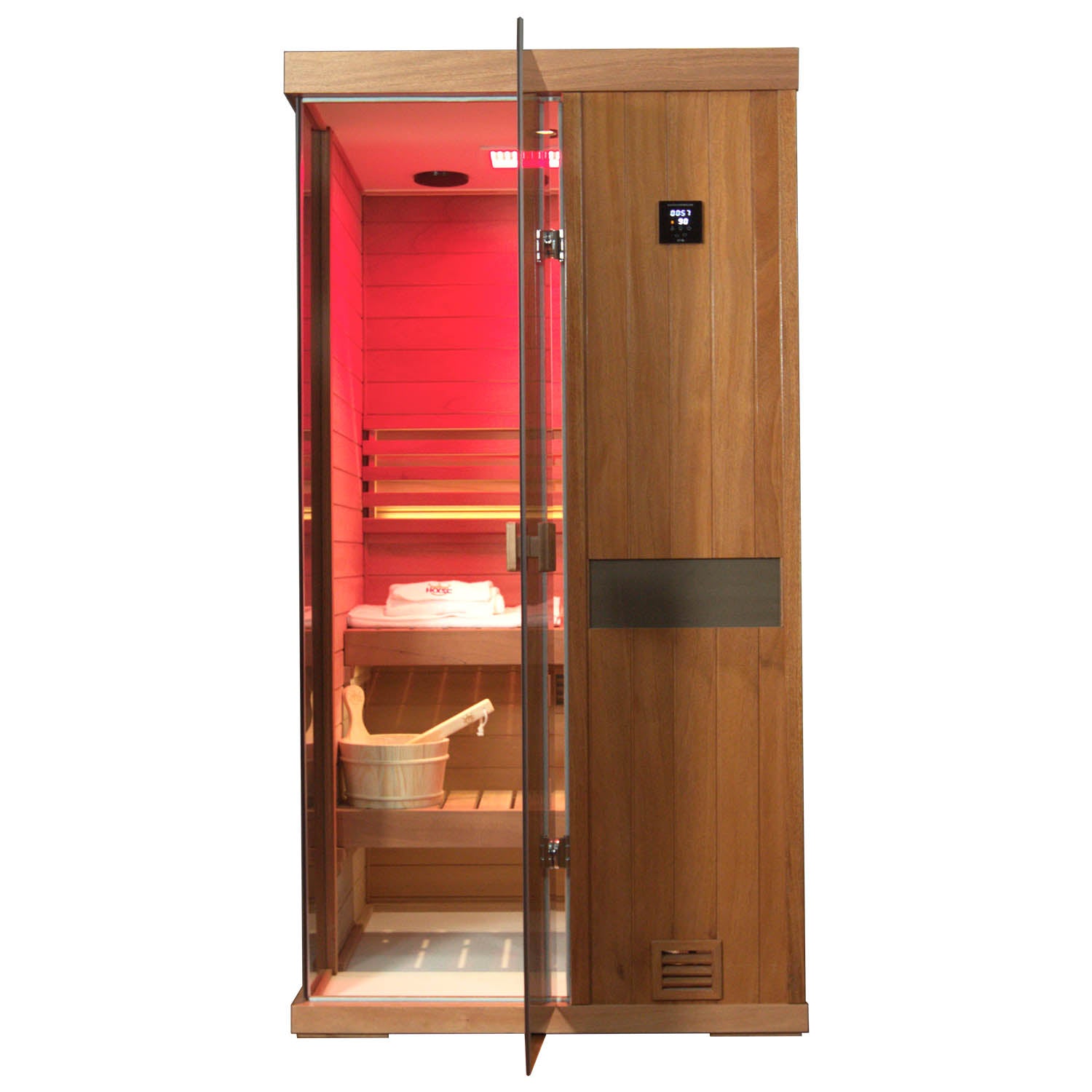 Traditional wet steam therapy sauna room ideal for post workout recovery fatigue relief and whole body deep sweating detox