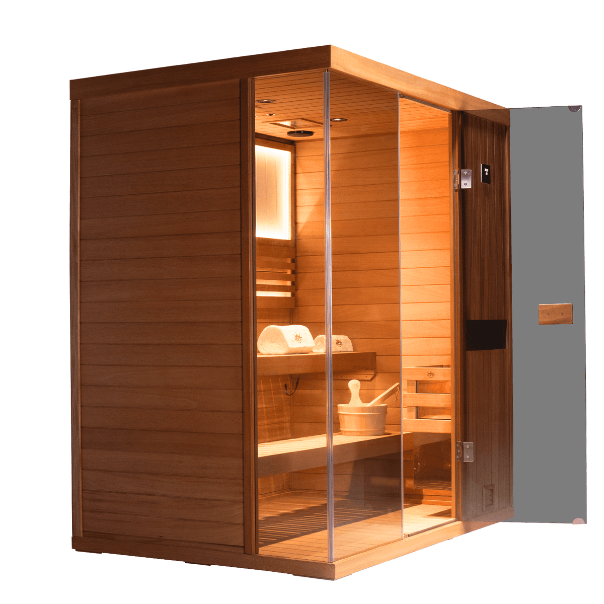 HKXSC 703STU mahogany wood indoor steam sauna upgraded design home bathroom area