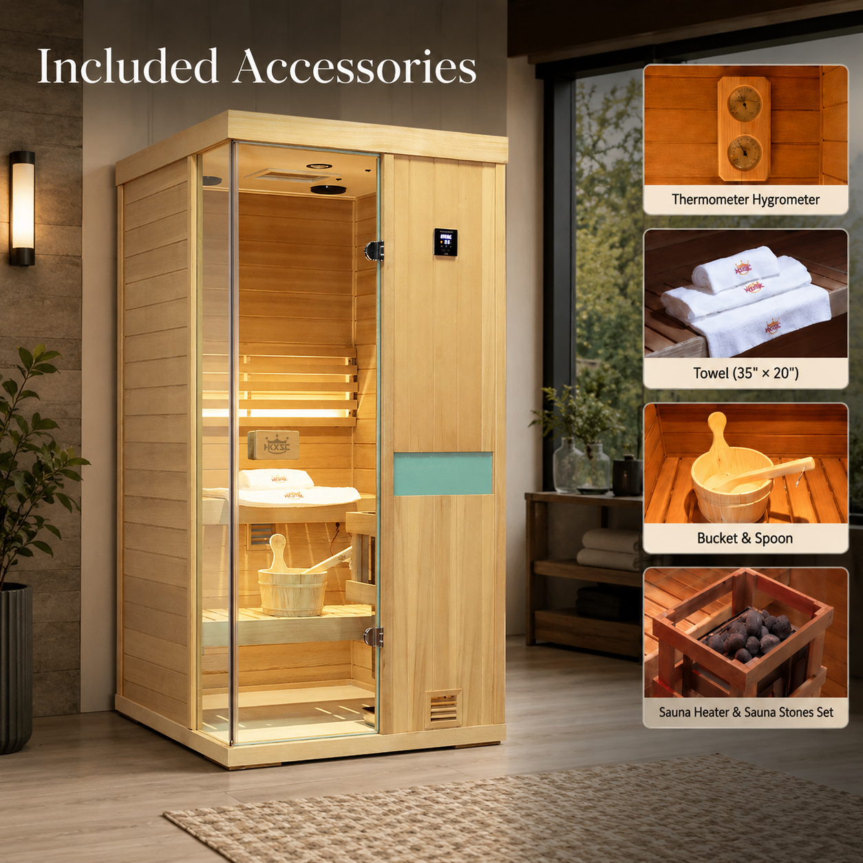 one-person family steam sauna cabinet with durable wooden frame safe 240V power system for long term household wellness usage