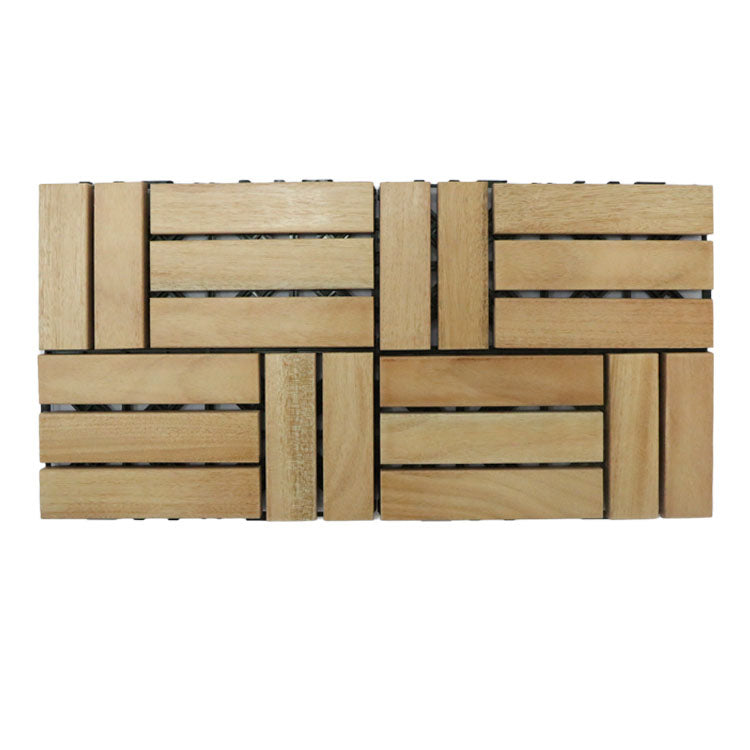 Wood Interlocking Flooring Tiles (Set of 10)