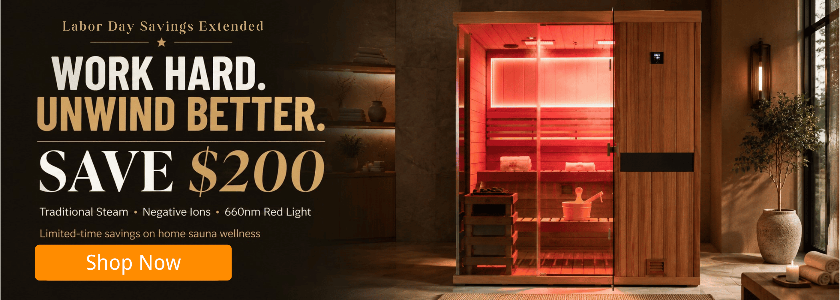 HKXSC Labor Day Savings Extended — outdoor steam sauna sale with limited-time pricing