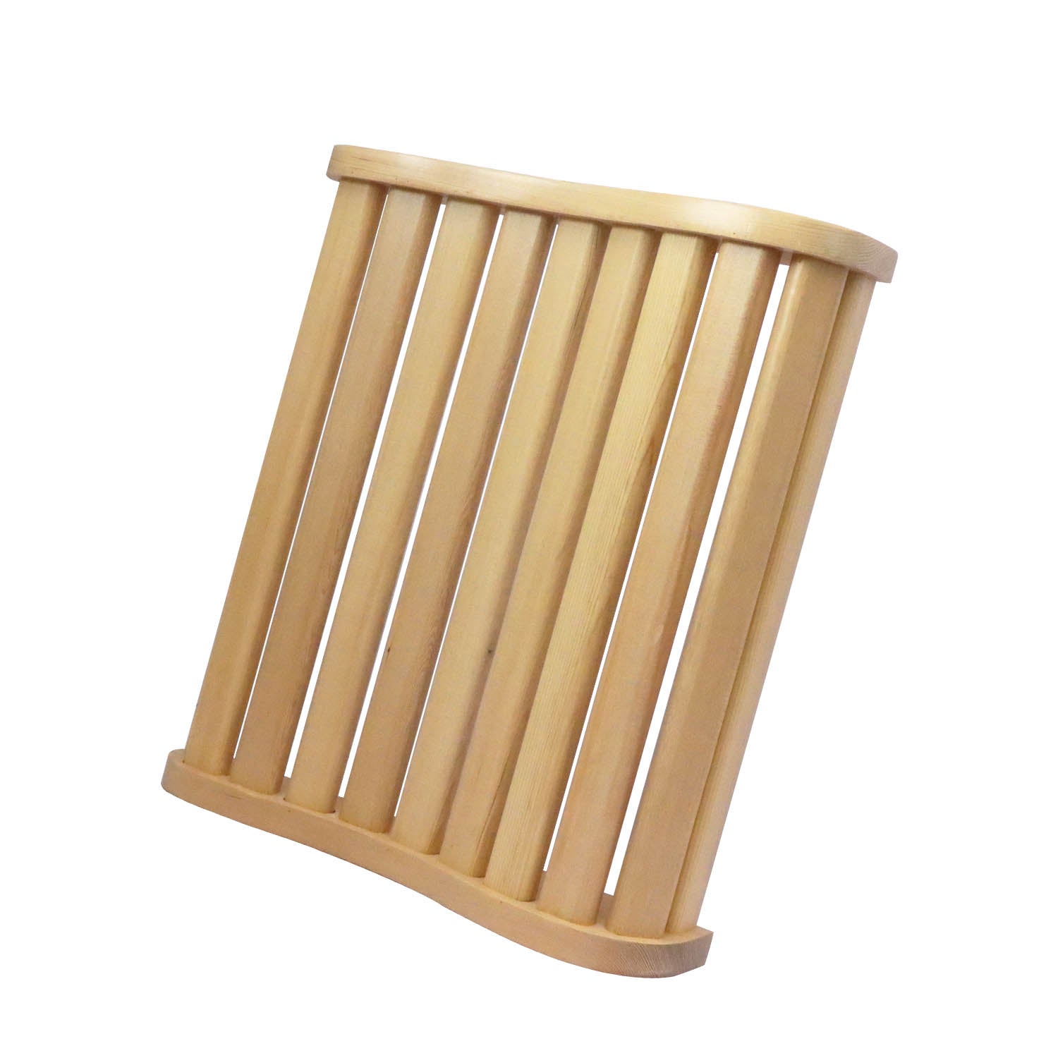 Wood ergonomic curved sauna headrest, comfortable neck support for indoor dry sauna cabin, natural solid wood cushion accessory