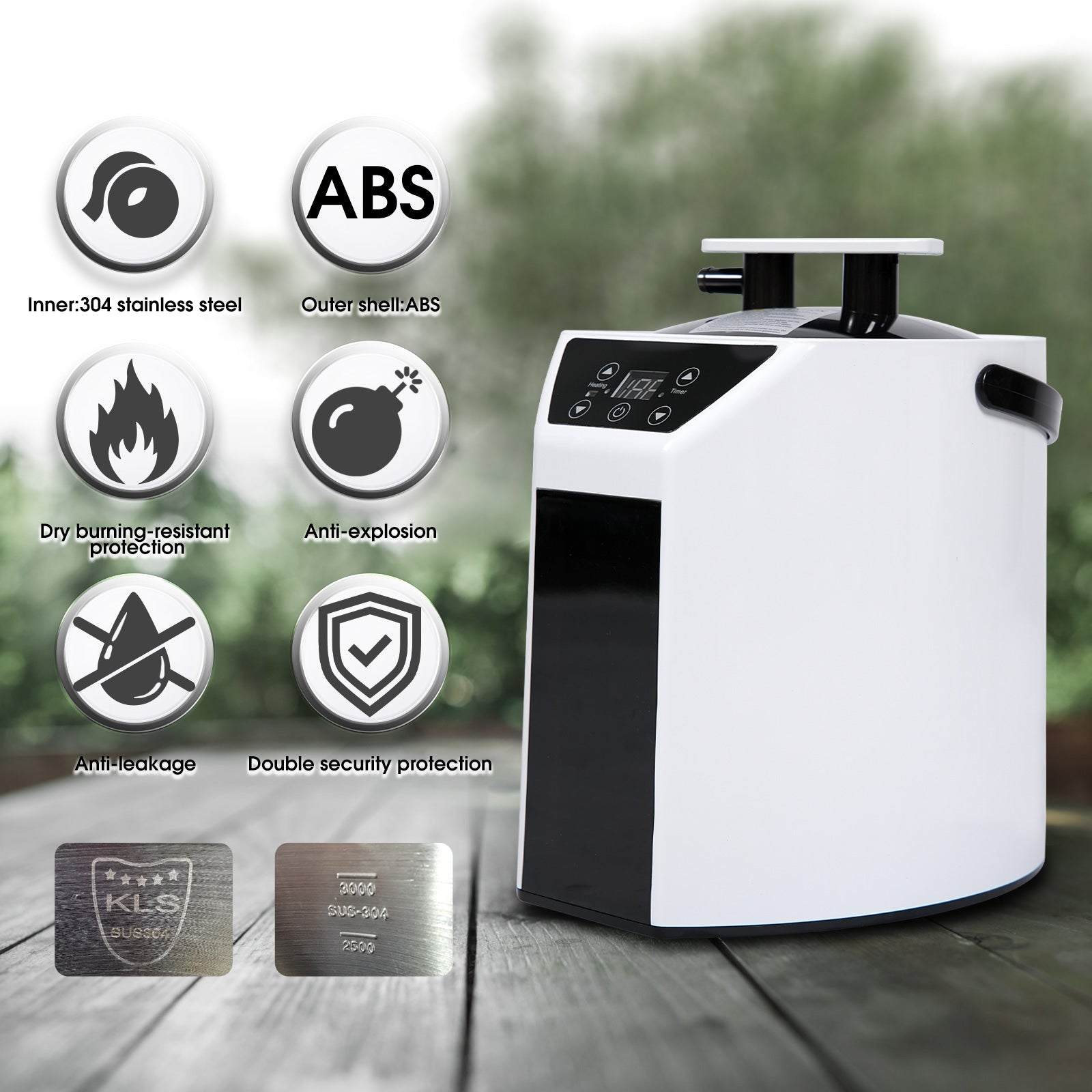 HKXSC 1250W Sauna steam generator with digital controller Essential Diffuser