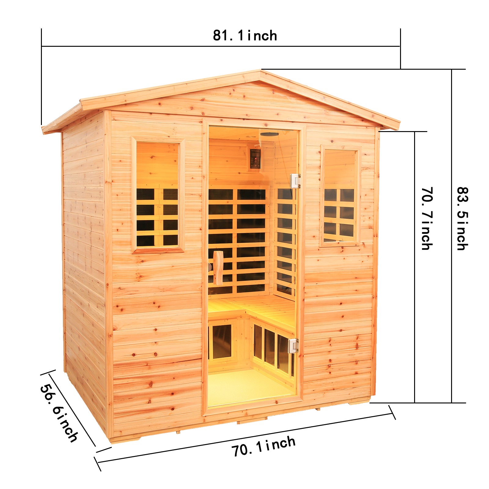 Noble 905VS 5-6 Person Ultra Low EMF Outdoor Fir Wood Infrared Sauna