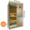 HKXSC 702SH2 Person Indoor Steam Sauna |Fresh Air | Hemlock HKXSC-SAUNA