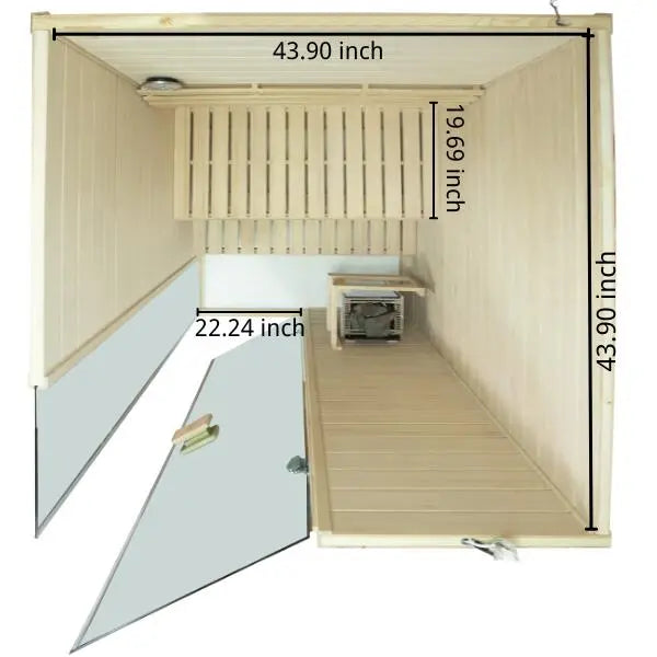 HKXSC 702SH  2 Person Indoor Steam Sauna |  Fresh Air | Hemlock HKXSC-SAUNA