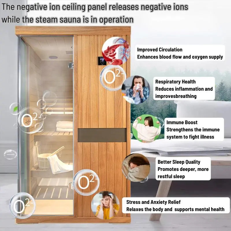 HKXSC 702ST  1-2 Person Steam Sauna | Resistant to pests | Mahogany | Negative Ion HKXSC-SAUNA