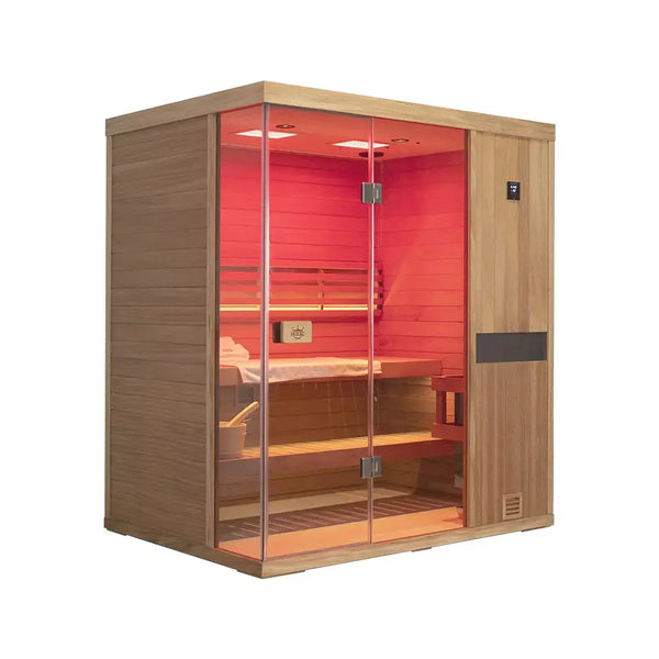 HKXSC 703ST New Upgraded Mahogany 2-3 Person Steam Sauna |Waterproof | Pest proof HKXSC-SAUNA