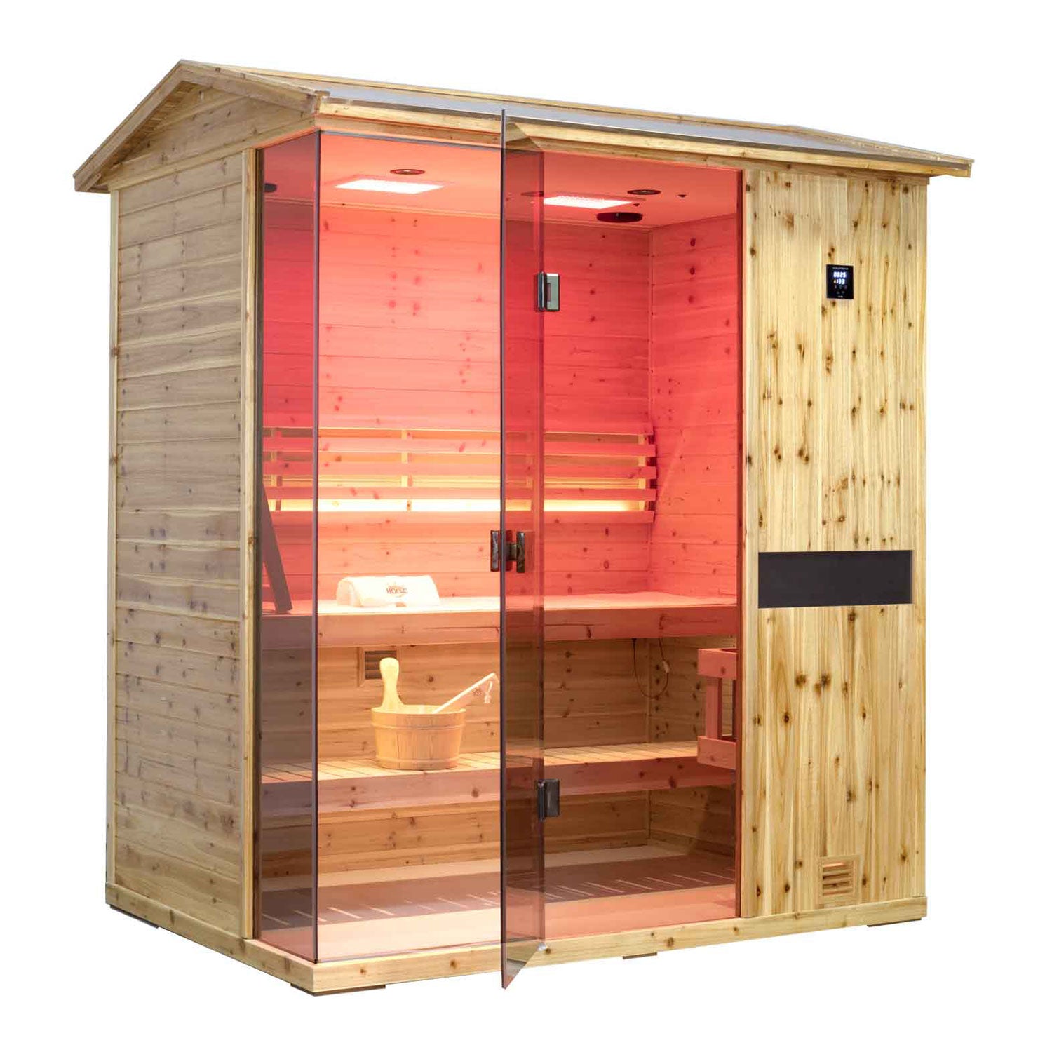 Old fir makes outdoor steam sauna with  long service life