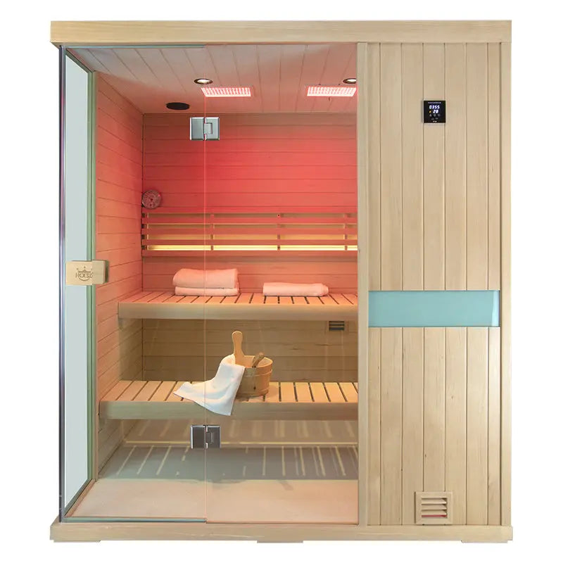 HKXSC 703SH Hemlock  2-3 Person Steam Sauna |New Upgraded-Fresh Air HKXSC-SAUNA