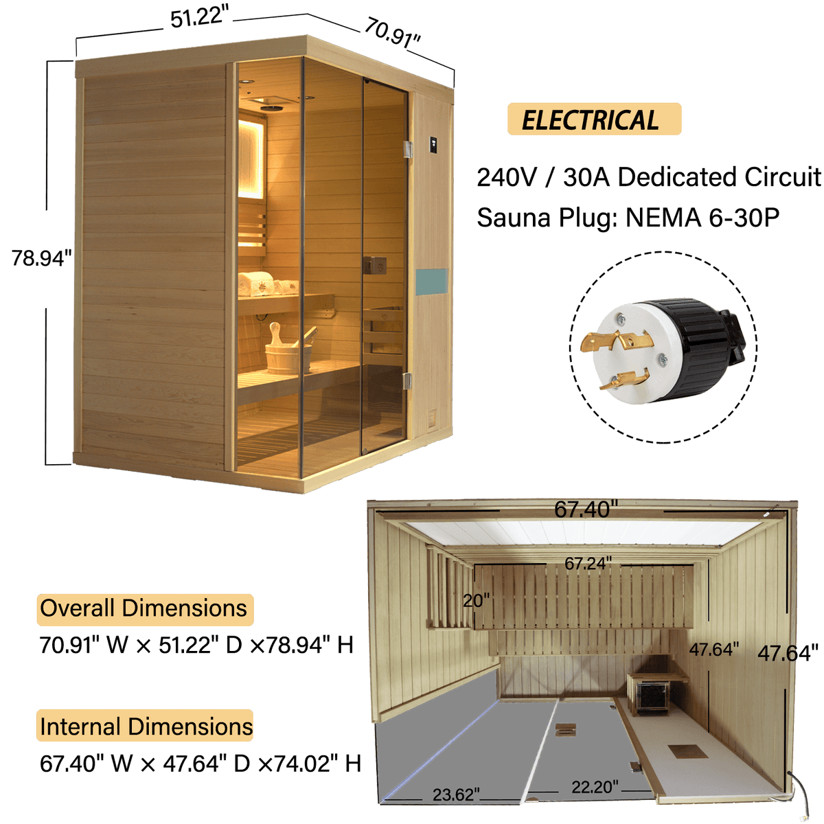 Calm 3 Person Indoor Steam Sauna