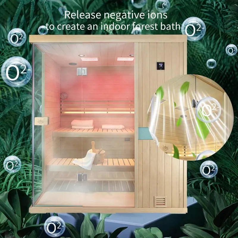 HKXSC 703SH Hemlock  2-3 Person Steam Sauna |New Upgraded-Fresh Air HKXSC-SAUNA