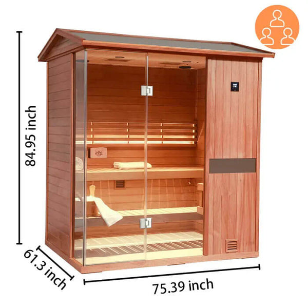 3-Person Outdoor Negative-Ion Steam Sauna | Air Purification & Mid-Infrared Therapy | HKXSC 703VT