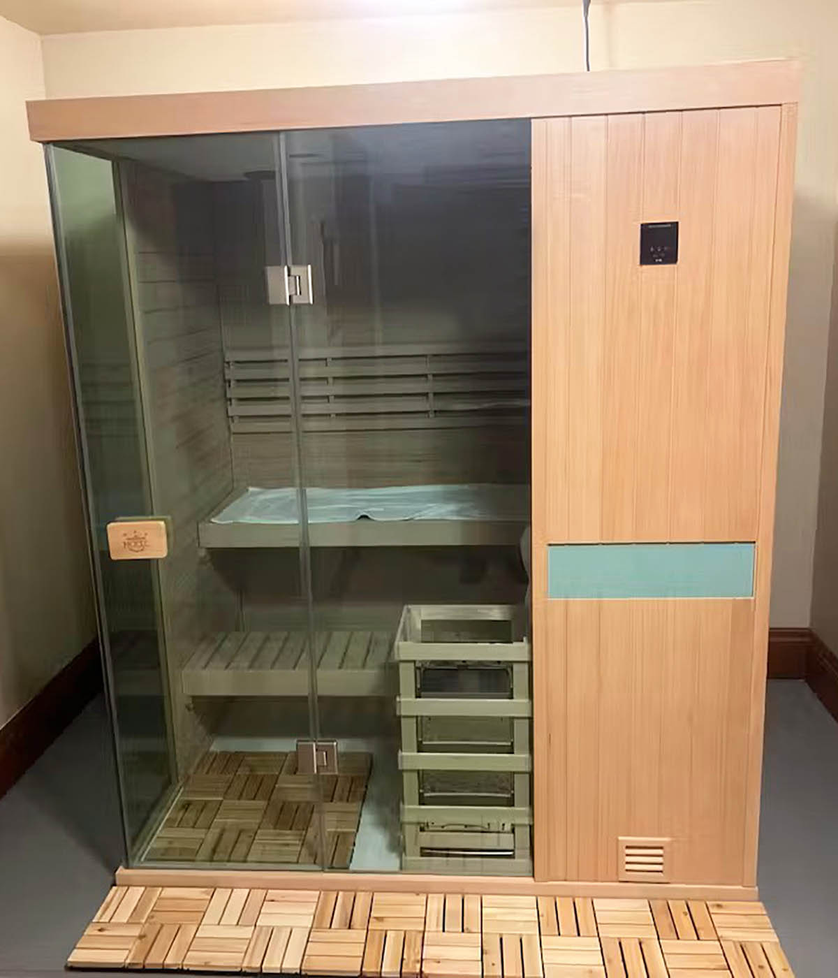 Large Capacity Family Steam Sauna, Natural Solid Wood Sauna House with Complete Installation Service and 3-Year Factory Warranty