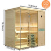 HKXSC 704SH 4 Person SteamSauna |Hemlock | Wide Vision-Lay-Flat HKXSC-SAUNA