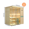 HKXSC 704SH 4 Person SteamSauna |Hemlock | Wide Vision-Lay-Flat HKXSC-SAUNA