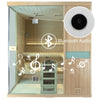 HKXSC 704SH 4 Person SteamSauna |Hemlock | Wide Vision-Lay-Flat HKXSC-SAUNA