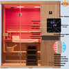 HKXSC 704ST4 Person Negative Ion Steam Sauna | Resistant to pests | Mahogany | Wide Vision-Lay-Flat HKXSC-SAUNA