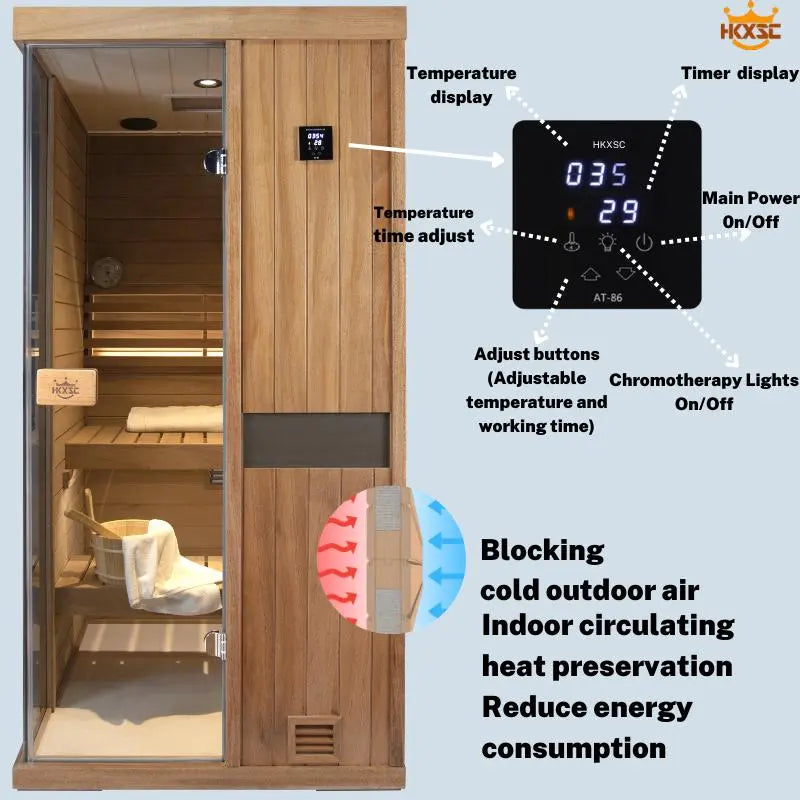 HKXSC 701ST 1 Person steam sauna |Mahogany | Pest-Resistant HKXSC-SAUNA