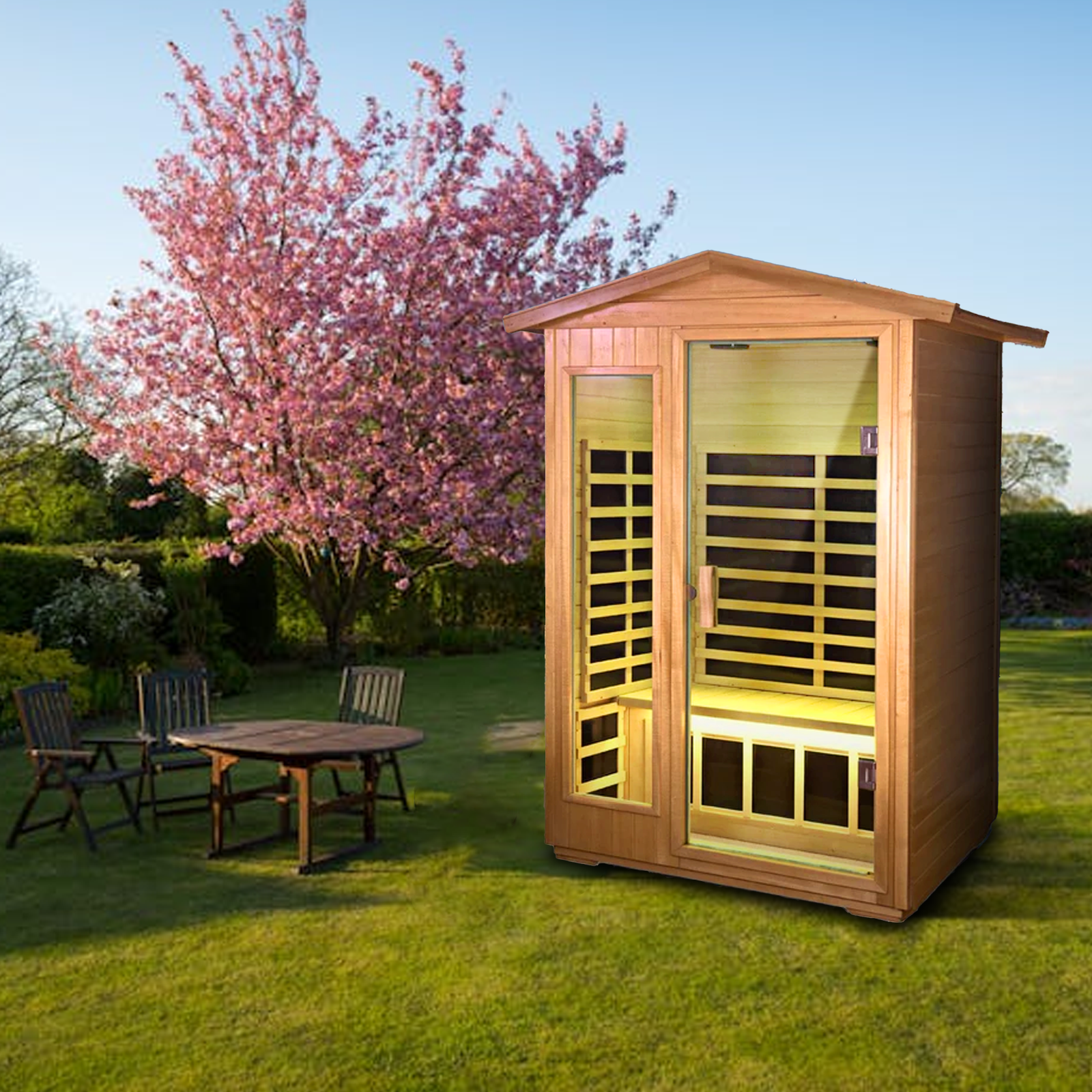 Prince XS II 2 Person Ultra Low EMF Outdoor Basswood Infrared Sauna