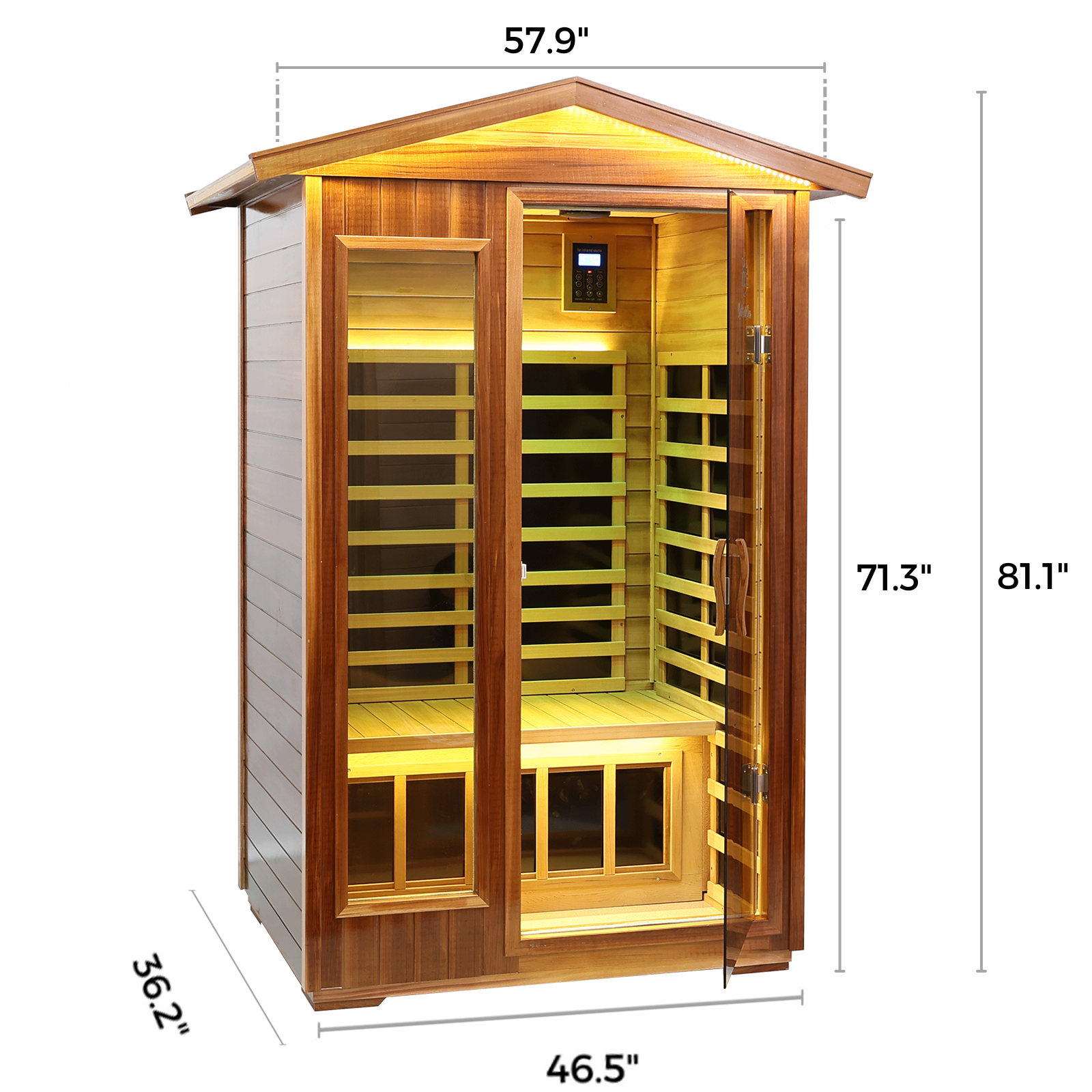 King RS II 2 Person Ultra Low EMF Outdoor Red Cedar Infrared Sauna