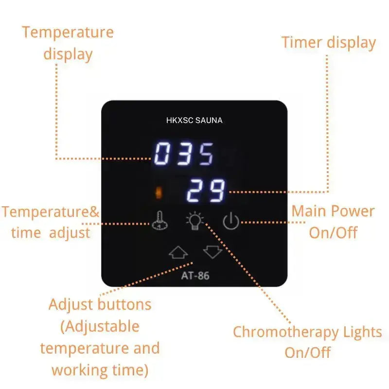 HKXSC 702SH  2 Person Indoor Steam Sauna |  Fresh Air | Hemlock HKXSC-SAUNA