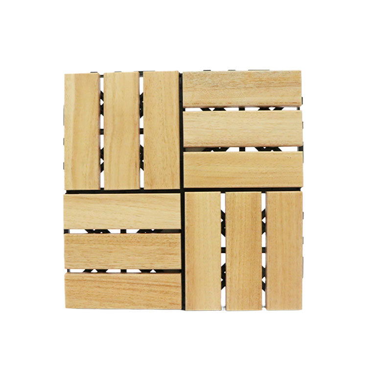 Wood Interlocking Flooring Tiles (Set of 10)
