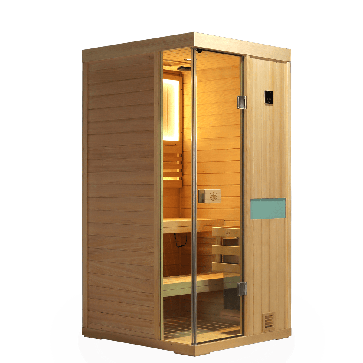 701SH single indoor hemlock steam sauna, home steam room with programmable timer function