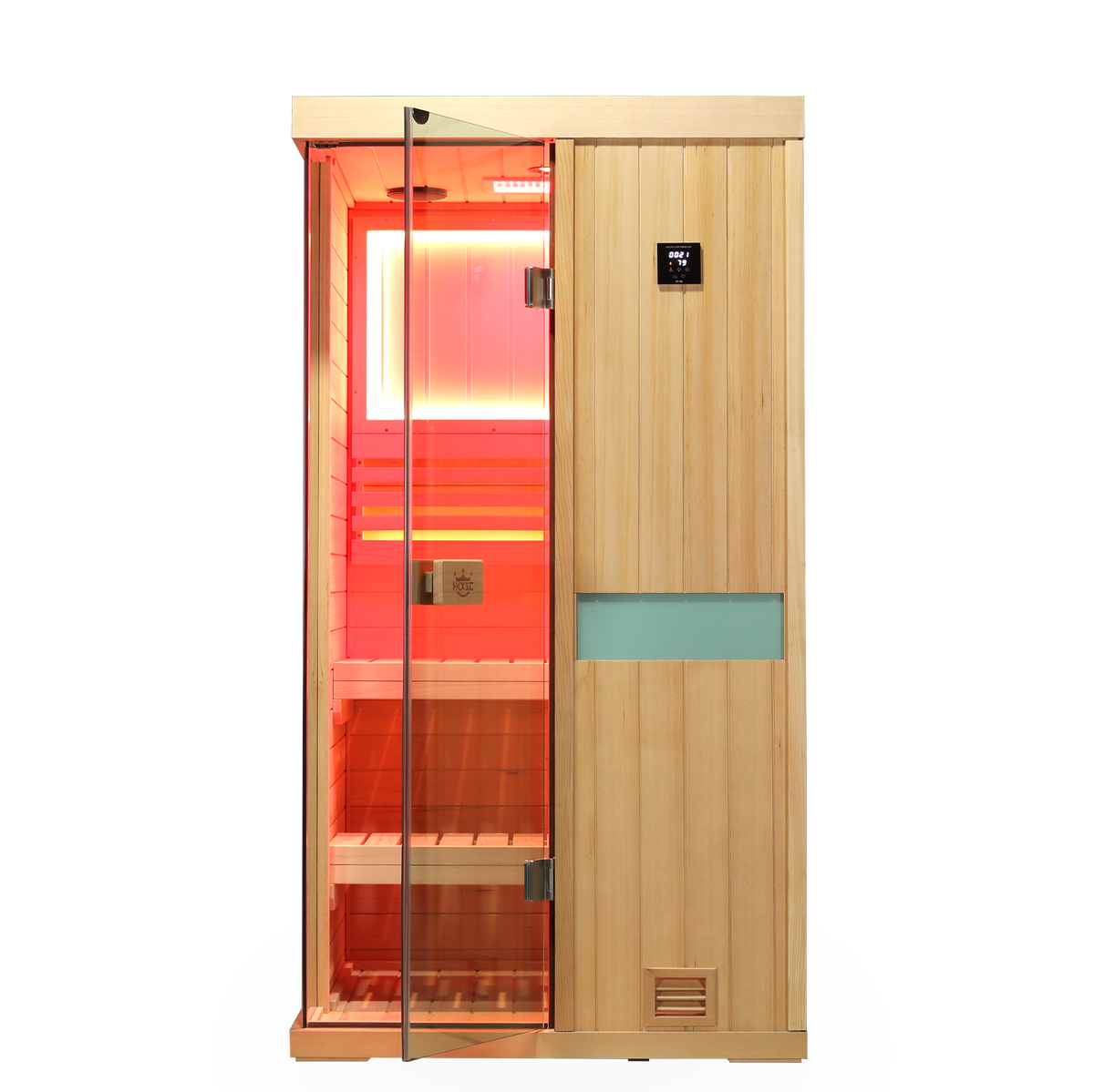 Upgraded 701SH single hemlock steam sauna, glass door indoor home sauna with 2500w heater